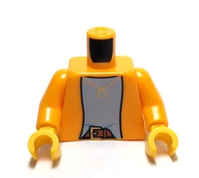 Lego - Minifigure Torso - Orange, Female, Belt, Heart Necklace