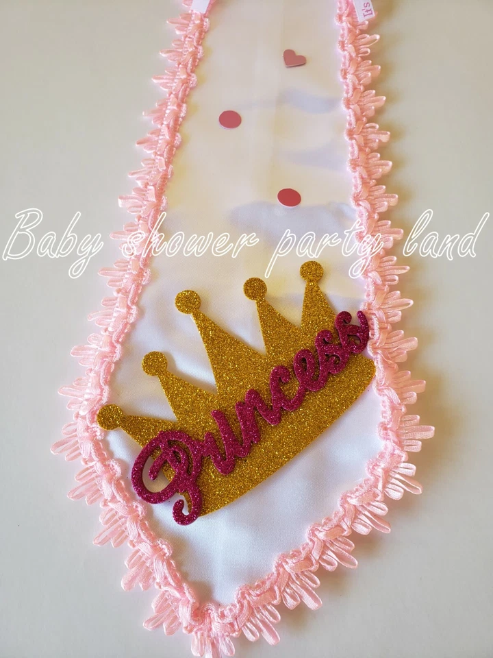 Corbata de papá para ser | Decoración princesa baby shower | Es una niña | Corona dorada Foto 4 de 4