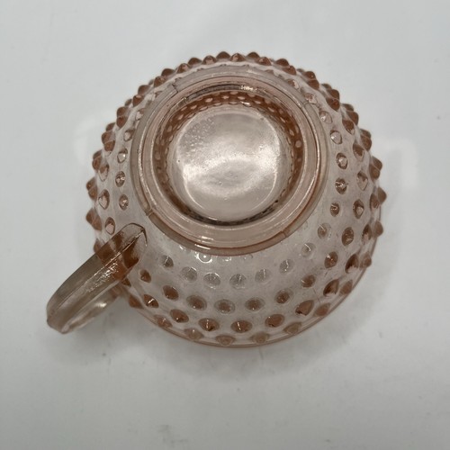 Vintage Pink Depression Glass Hobnail Glass Cup w/Handle - Picture 8 of 9