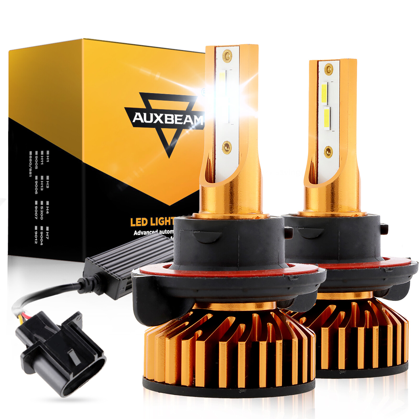AUXBEAM H13 LED HeadLight Bulbs for Polaris Ranger RZR 570/800/900/1000 XP 6500K