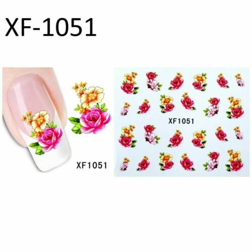 40 Sheets Nail Art Water Transfer Stickers Rose Flower Decal Tip Decoration NS8 - Picture 2 of 12