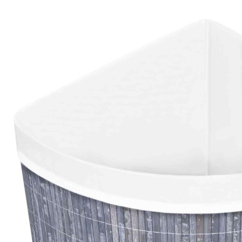 Eck-Wäschekorb Bambus Grau 60 L - Bild 6 von 9