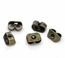 500 pcs Antique Bronze Butterfly Ear Backs Nuts 4mm x 6mm Earring Stoppers