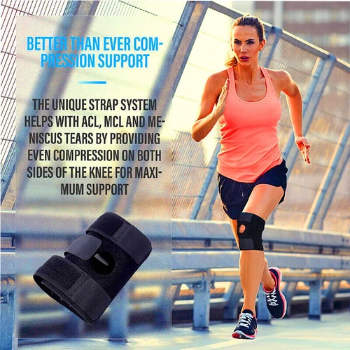 Knee Brace Compression Sleeve Joint Support Open Patella Stabilizer Wrap Straps - Picture 13 of 32