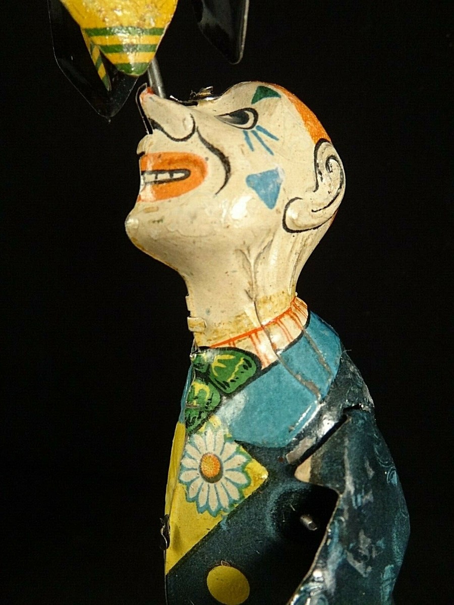 Jouet Ancien Clown Jongleur Mécanique – Tôle – Günthermann / GELY / EINFALT – Allemagne