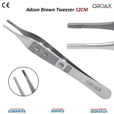 Pinzas quirúrgicas anatómicas dentadas Adson Brown Braun de 12 cm OROAX