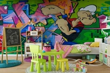 3D Graffiti Cartoon Self-adhesive Removable Wallpaper Murals Wall Sticker FC02