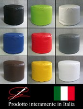 POUF POUFF PUFF TONDO MORBIDO ARREDAMENTO ECO-PELLE DESIGN MADE IN ITALY