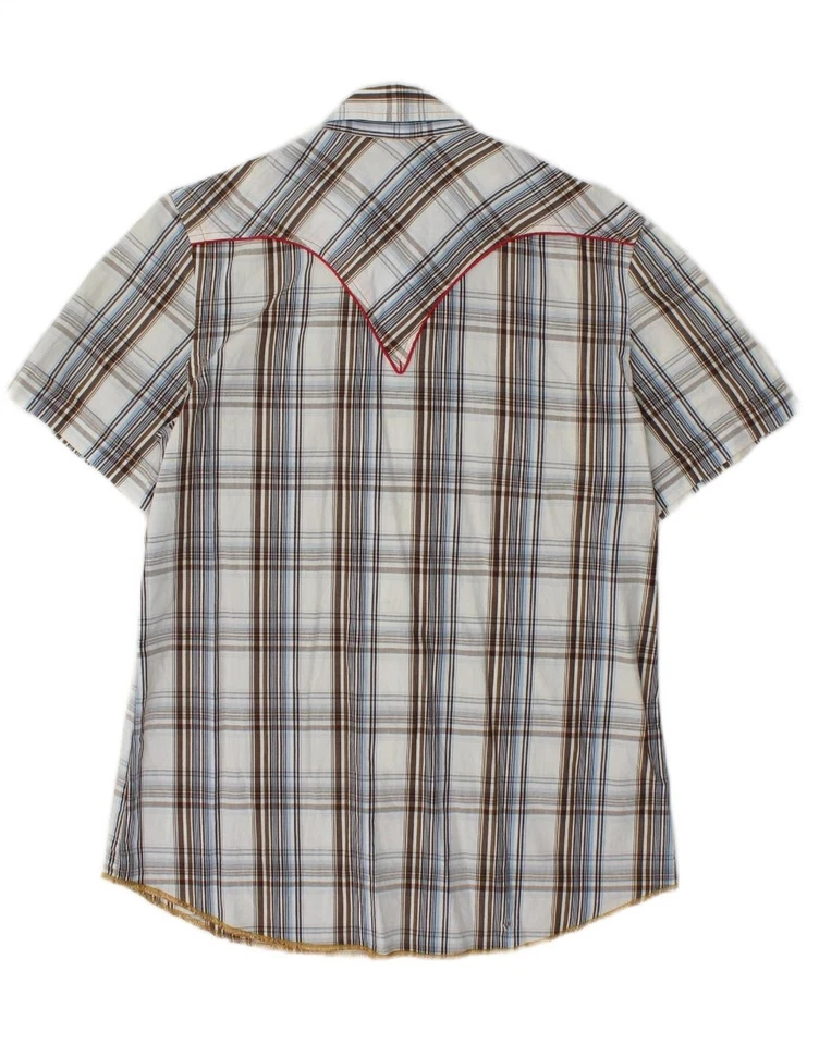 ENERGIE Mens Short Sleeve Shirt Medium Blue Check BI08 - Image 2 of 3