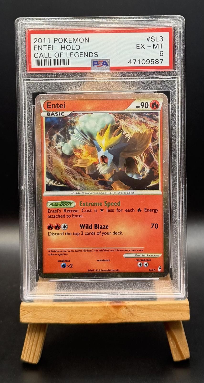 ENTEI HOLO SL3/95 CALL OF LEGENDS POKEMON PSA 6
