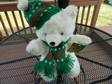 Kmart Christmas 1996 Bear Teddy Hat Scarf 10th Anniversary 20" Plush Stuffed