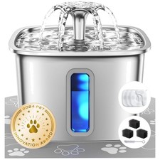 Stainless Steel Cat Water Fountain, 108oz, Leak-Proof Design