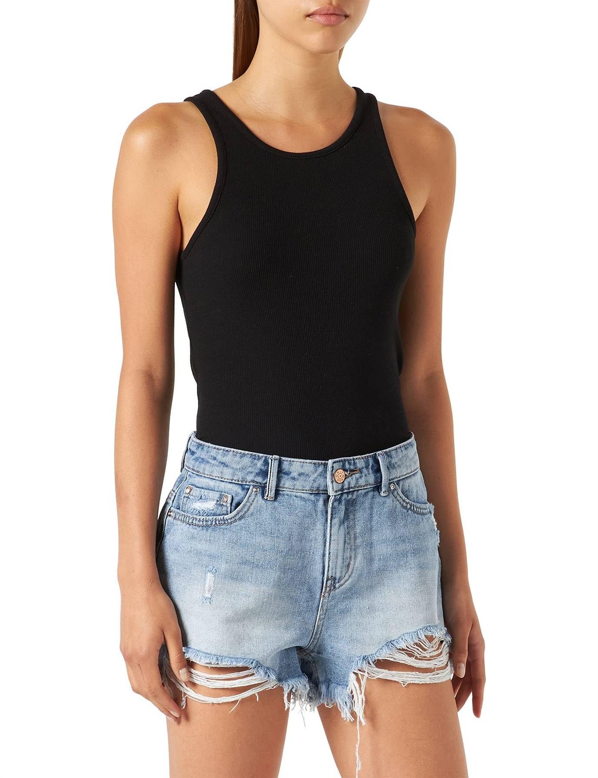 ONLY Women's ONLPACY HW DNM Shorts NOOS, Light Blue Denim, XS