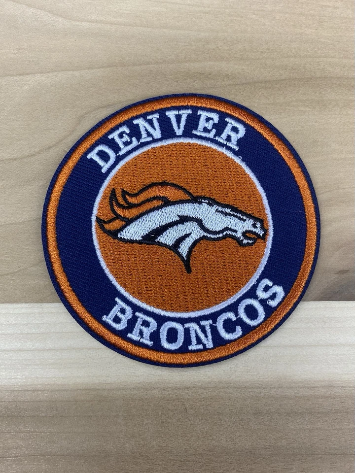 DENVER BRONCOS FOOTBALL IRON ON EMBROIDERED PATCH 3” - Image 1 of 1