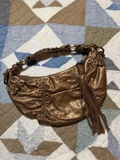 Y2K Isabella Fiore Gold/Copper Metallic Leather Shoulder Bag