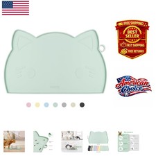 Spill-Proof Cat and Dog Water Fountain Mat in Cyan - Dishwasher Safe Design