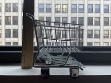 Mini Chrome Metal Shopping Cart Accessory Decor