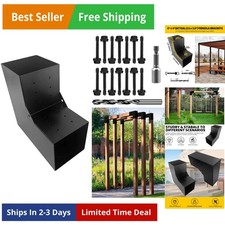 2-Way Pergola Brackets Kit, DIY L-Shaped Woodwork Brackets for 6" x 6" Actual...