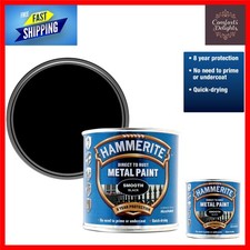 Image of Smooth Black Direct to Rust Metal Paint Ultra Tough 8- Protection 250ML