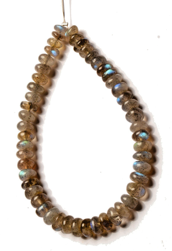 Natural Rainbow Fire Labradorite Gems 5 to 7 mm Size Rondelle Shape Beads 7" - Picture 2 of 8