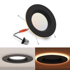 1 Pack Black 5/6 Inch LED Can Lights with Night Light, 5CCT Retrofit Recessed...