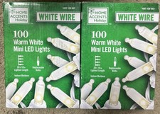 Home Accents Holiday 100 Warm White Mini LED String Lights with White Wire 2BOX 