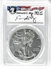 2016 SILVER EAGLE FIRST STRIKE 30TH ANNIVERSARY 1 OF 1144 PCGS MS70 EDMUND MOY