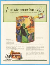 1928 Vintage A&P Grocery Food Store Kitchen Bradshaw Crandell Art 1920s Print Ad