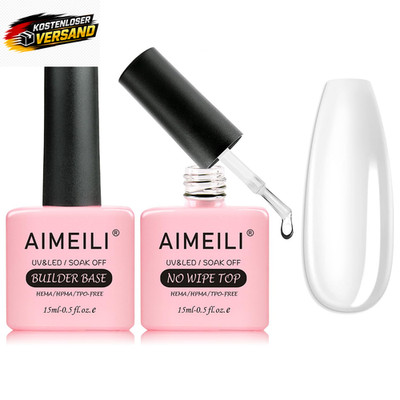 Builder Nail Gel Set 15ml Top Coat & Base für Nagelverstärkung und Kunstnägel