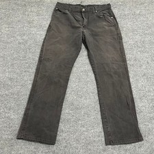 Dickies Carpenter Pants Mens Size 34x32 Black Duck Canvas Utility Workwear