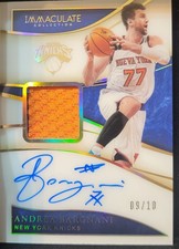 📈 ANDREA BARGNANI  PATCH GOLD AUTO /10 📈 2019 IMMACULATE SIGNATURE KNICKS
