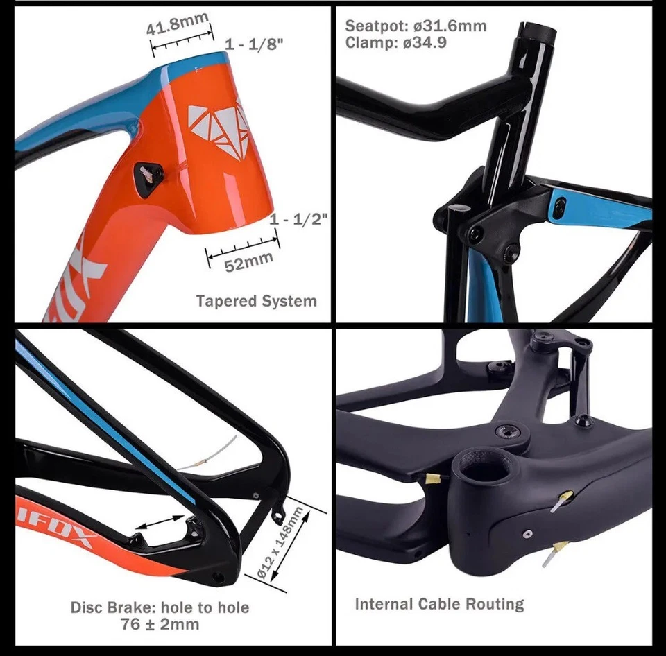 Carbon XC Mountail Bike Frame 29er MTB 148mm Boost with BB92 Carbon Framework - Image 3 of 4