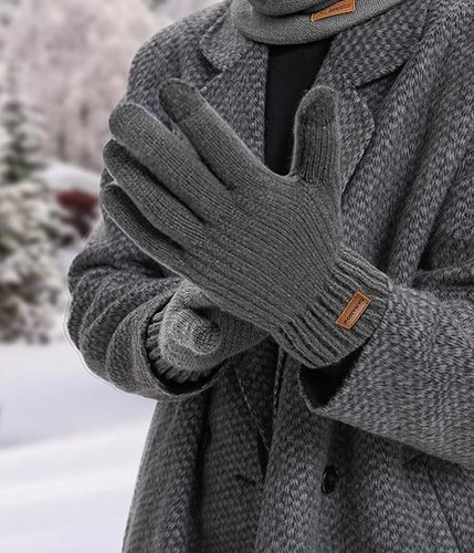 FORVEVO Thermal Gloves Men Women Warm Knit Touchscreen Winter Fleece Lined UK - Picture 4 of 10