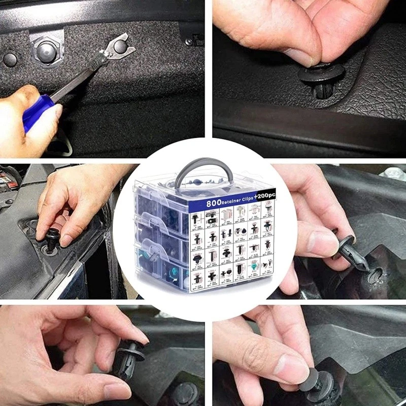 1000 peças clipes de retentor de pressão para carro variedade painel de porta guarnição clipes de parafuso - Imagem 4 de 4