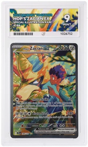 Pokémon TCG Hop's Zacian EX Card 186/159 Sir Journey Together Ace 9 Mint