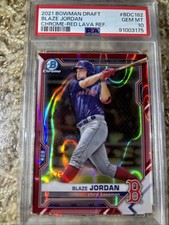 2021 Bowman Draft Blaze Jordan Red Lava /5 PSA 10