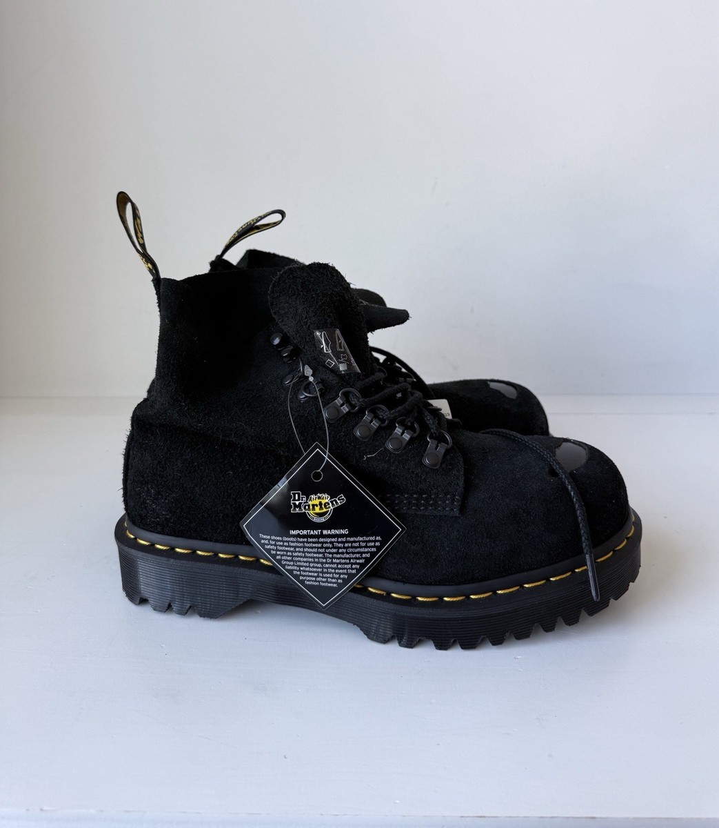 Dr Martens 1460 Pascal Steel Toe Boots Black Suede Size Men's