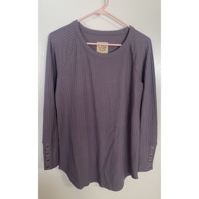 Purple Long Sleeve Waffle Fabric Shirt - Chaser - Women s Medium