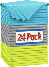 Microfiber Cleaning Cloth, Shop Towels Bulk, 24 Pack Microfiber Towels for Cars,