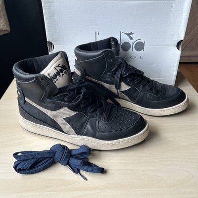 Diadora Mi Basket Used High Top White Blue Corsair. 9.5 Heritage No Soles