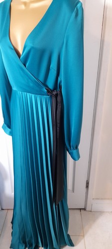 Monsoon Dahila Pleated Teal Maxi, Special Occasions, Long Sleeve, Size Uk 10 .. - Picture 13 of 15