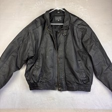 Cosa Nova Mens Genuine Leather Jacket Size Large Black Biker Goth Full Zip