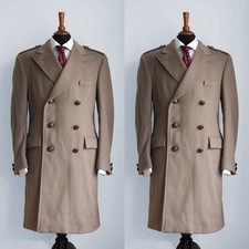 Cashmere Men's Overcoat Wokrwear Winter Long Jacket Offical Business Warm