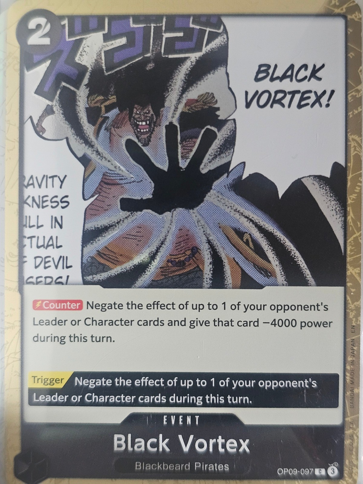 Black Vortex (Pirate Foil) C Premium Booster -The Best- Vol. 2 OP09-097 NM