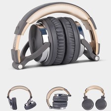 Professional Stereo Headphones w Mic 50mm Drivers Hi-Fi Sound 3.5mm 6.3mm