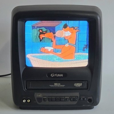 CRT TV VCR Combo 9'' Funai F3809A Small Kitchen Gaming - Tested & Working!