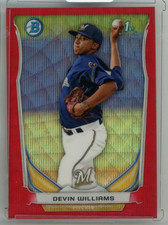 2014 BOWMAN Chrome Devin Williams Prospects Red Wave Refractors #BCP7【23/25】
