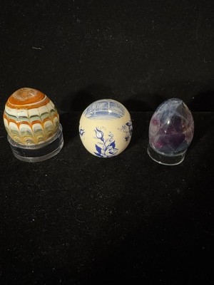 Glass Ceramic Collector Eggs Murano Egg Lady Amethyst
