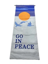BEAUTIFUL RARE CHURCH GO IN PEACE ALTAR BANNER BY SLABBINCK OF BELGIUM 1997