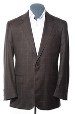 40R Jos A Bank Signature Gold Brown Tiny Check Wool Sport Coat Blazer Jacket M